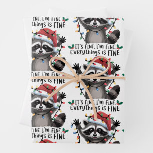 Hoja De Papel De Regalo Está bien. Estoy bien. Todo está bien Mapache 