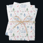 Hoja De Papel De Regalo ¡Esta es la temporada para ser alegre! Navidades c<br><div class="desc">El diseño presenta obras de arte de creación digital de árboles de Navidad abstractos, poinsettias y caramelos de bonitos colores suaves. Envuelve tus regalos de vacaciones con este diseño de inspiración vintage y difunde la alegría de los Navidades. Para solicitudes o preguntas especiales, póngase en contacto con el artista en...</div>