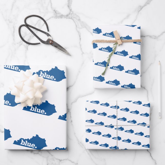 HOJA DE PAPEL DE REGALO ESTADO AZUL DE KENTUCKY (Anverso)