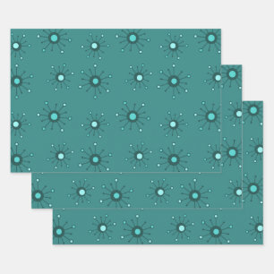 Hoja De Papel De Regalo Estallidos atómicos Verde azulados