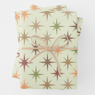 Hoja De Papel De Regalo Estallidos de estrellas atómicos de mediados de si