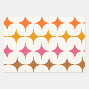 Hoja De Papel De Regalo Estallidos de estrellas coloridos de mediados de s