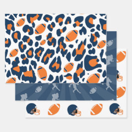 Hoja De Papel De Regalo Estampado de leopardo y patrón de día de juego de 