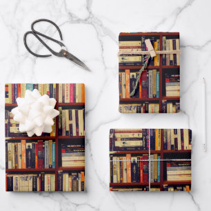 Hoja De Papel De Regalo Estantes de bibliotecas