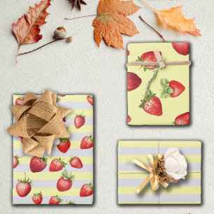 Hoja De Papel De Regalo Esterillas de vainilla de fresa