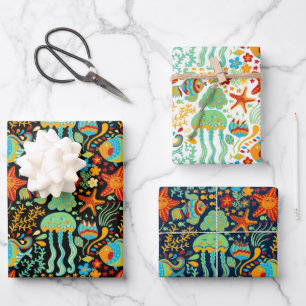 Hoja De Papel De Regalo Estilo Personalizado de vida acuática