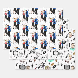 Hoja De Papel De Regalo Estilo retro nostálgico de los años 50