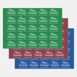 Hoja De Papel De Regalo Estilo simple de escritura a mano "¡Feliz Navidad!