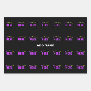 HOJA DE PAPEL DE REGALO ESTILOSO MODERNO PERSONALIZABLE NEGRO MARCADO VERI