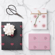 Estilosos patrones de corazón rojo y rosa adoran e
