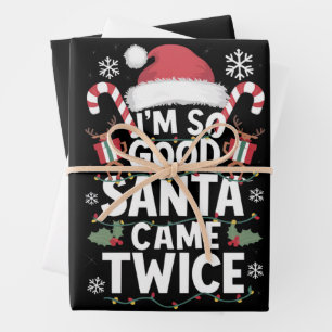 Hoja De Papel De Regalo Estoy Tan Bien Que Santa Vino Dos Veces Santa Navi