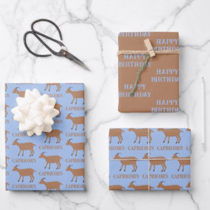 Hoja De Papel De Regalo Estrella de Capricornio Signo de cabra Cumpleaños