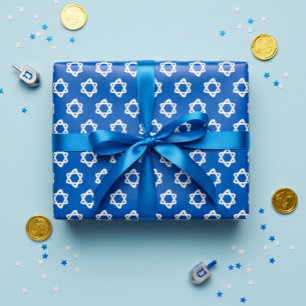 Hoja De Papel De Regalo Estrella de David Jewish Bar Mitzvah Hanukkah Simp