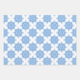 Hoja De Papel De Regalo Estrella de David Snowflakes Hanukkah Set