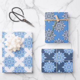Hoja De Papel De Regalo Estrella de David Snowflakes Hanukkah Set