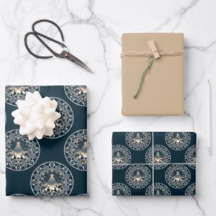 Hoja De Papel De Regalo Estrella de la Natividad de Cristo en el Punto de 