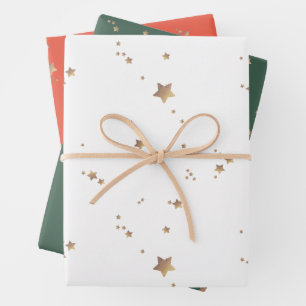 Hoja De Papel De Regalo Estrella moderna Los Navidades blancos cerezos fel