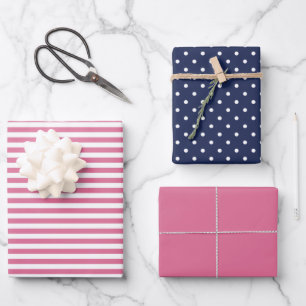 Hoja De Papel De Regalo Estrella rosa y azul de la marina al atardecer Lla