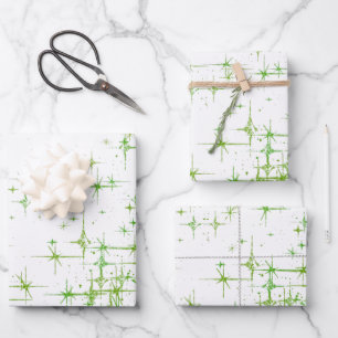 Hoja De Papel De Regalo Estrella verde brillante Twinkle