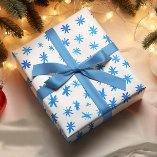 Hoja De Papel De Regalo Estrellas acuarelas - azul