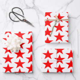 Hoja De Papel De Regalo Estrellas Azul Y Rojo