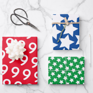 Hoja De Papel De Regalo Estrellas de colores audaces - Niños de edad de cu