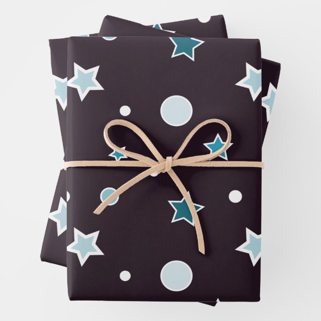 Hoja De Papel De Regalo Estrellas de Navidad (In situ)