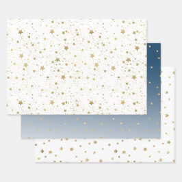 Hoja De Papel De Regalo Estrellas de oro