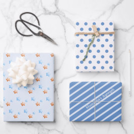 Hoja De Papel De Regalo Estrellas Lunares de Aqeeqah Rayas Lunares de Punt