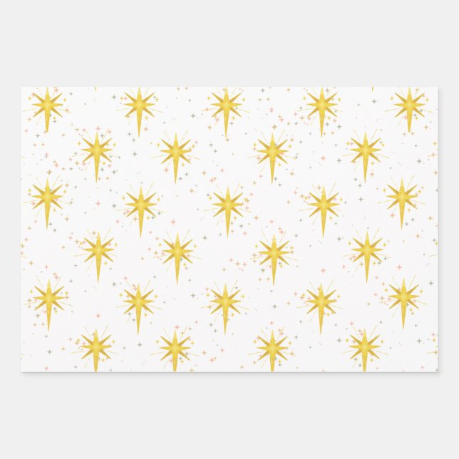 Hoja De Papel De Regalo Estrellas navidades (Anverso)