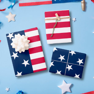 Hoja De Papel De Regalo Estrellas patrióticas de la bandera de Estados Uni