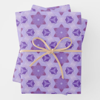 Hoja De Papel De Regalo Estrellas púrpuras
