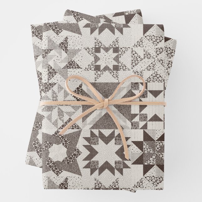 Hoja De Papel De Regalo Estrellas tradicionales de arte de arte para barat (In situ)