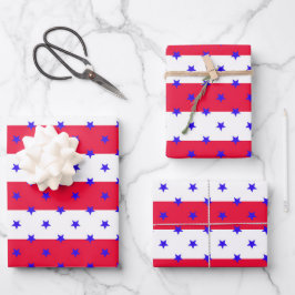 Hoja De Papel De Regalo Estrellas y rayas