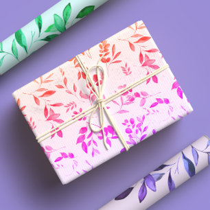 Hoja De Papel De Regalo Eucalipto Botánico Neon Rainbow