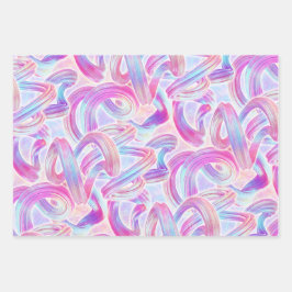 Hoja De Papel De Regalo eurobeat holorave - rosa y azul: