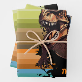 Hoja De Papel De Regalo Evolución de Dinos Educativos, Regalo de Cumpleaño