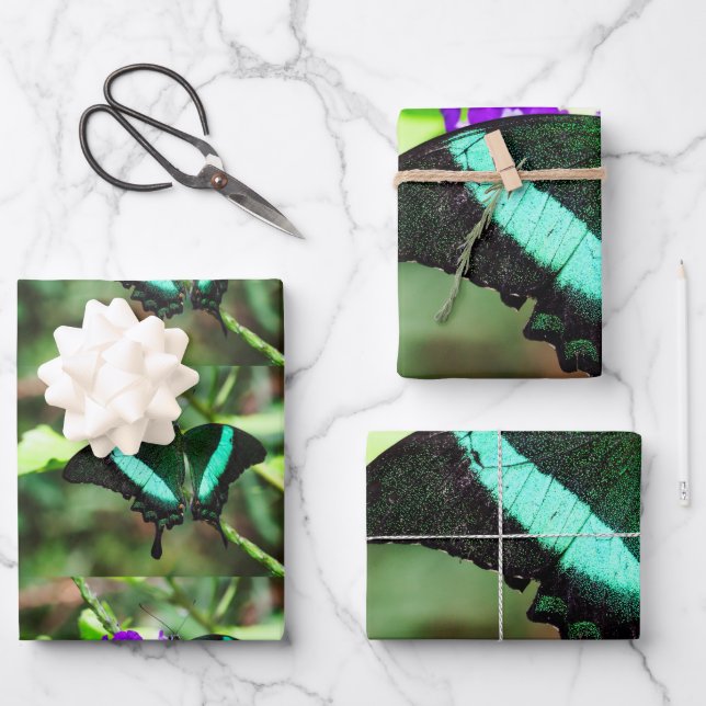 Hoja De Papel De Regalo Exotic Emerald Swallowtail (Anverso)