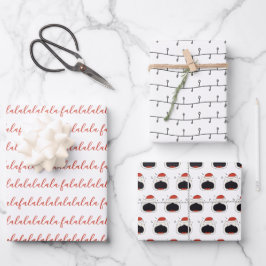 Hoja De Papel De Regalo Fa moderna en blanco y negro La La La La Singing C