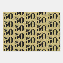 Hoja De Papel De Regalo Fabuloso oro de cumpleaños número 50