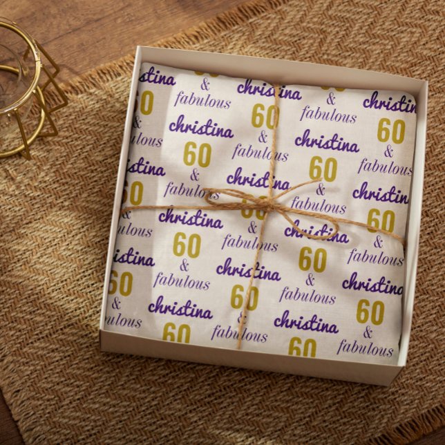 Hoja De Papel De Regalo Fabuloso regalo de cumpleaños número 60 personaliz (A personalized gift wrap - how special is that!)