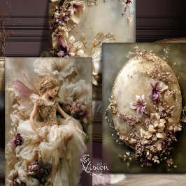 Hoja De Papel De Regalo Fairy Ethereal Fantasy Butterfly Botanical