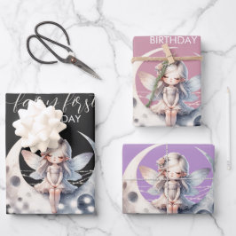 Hoja De Papel De Regalo Fairy First Chica Happy Birday