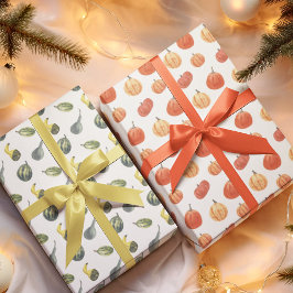 Hoja De Papel De Regalo Fall Fete Fiesta de otoño calabazas coloridas envo