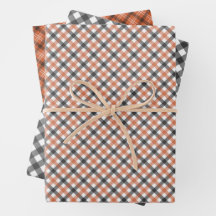 Fall Gingham Colors, Wrapping Paper Sheets
