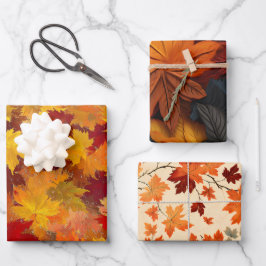 Hoja De Papel De Regalo Fall Leaves Gift Wrap - Celebrar la belleza de oto