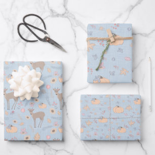 Hoja De Papel De Regalo Fall Woodland Deer