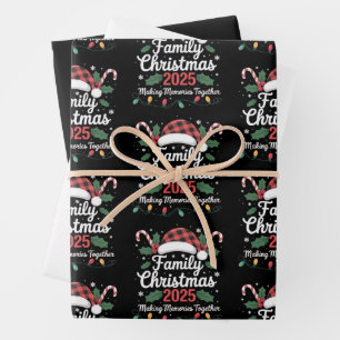 Hoja De Papel De Regalo Familia Navidad 2025 Equipo Grupo Familiar Coincid