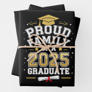 Hoja De Papel De Regalo Familia Orgullosa De Un Graduado De 2025 Graduació