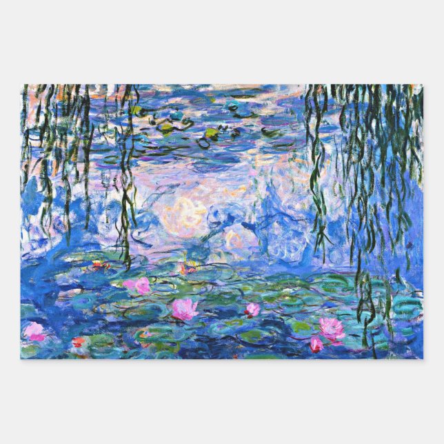 Hoja De Papel De Regalo Famoso arte Water-Lilies de Claude Monet (Anverso 3)